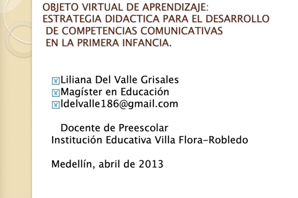 Objetos Virtuales de Aprendizaje (OVA) en Preescolar